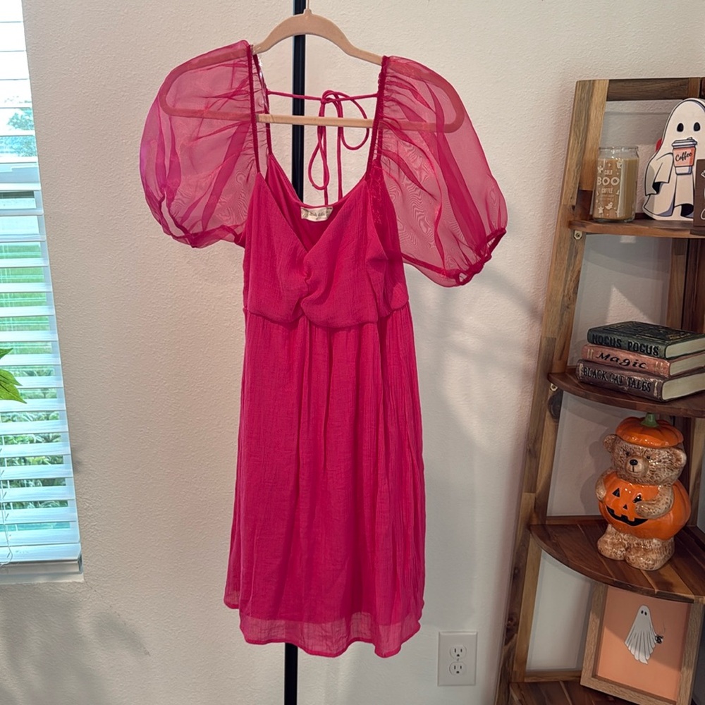 Altar'd State Vibrant Pink Textured Dress